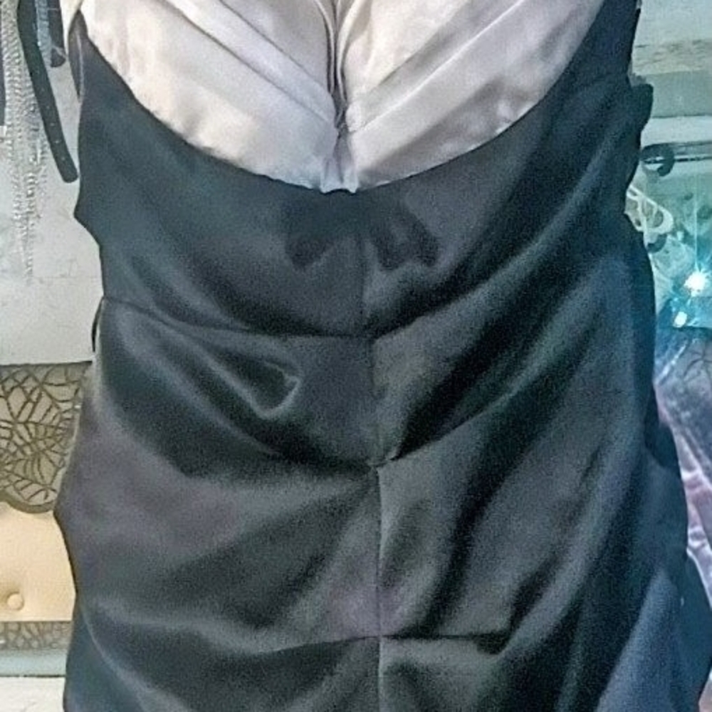 Blondie Nites Black and Silver Strapless Dress